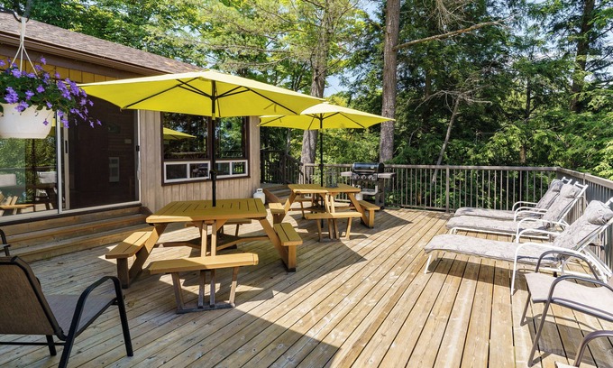 Foley Cottage | Rent A Larger Cottage Month of August, with Beach, Lawns, Decks, Dock and more