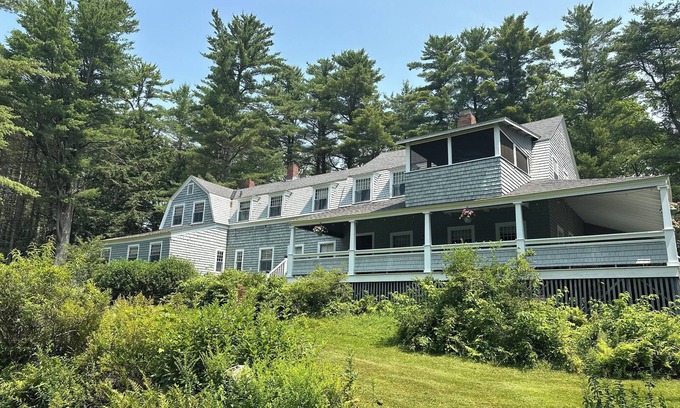 Harrisville Cottage | Retreat or Reunion Home with Grand Porch and Views of Mountain and Lake