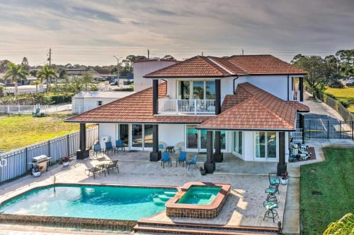 Indian River Residence House | Riverfront Titusville Home with Pool and Pickleball!