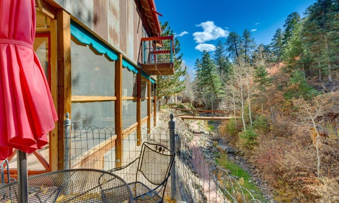 Taos House | Riverside Retreat with Screened Porch 6 Mi to Taos!