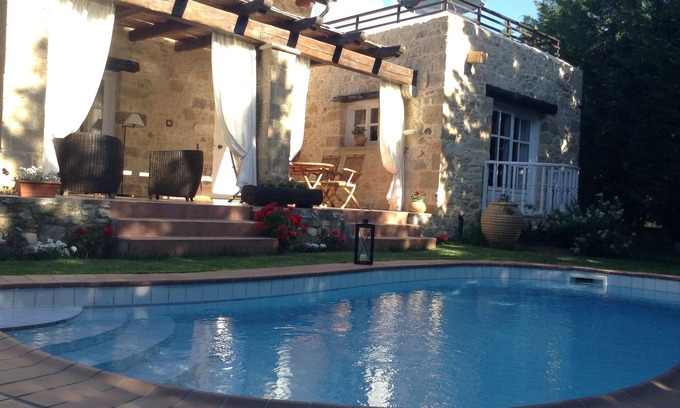 Platanias Town Villa | Rock House's Villa Rhapsody private pool and garden close to everything by foot