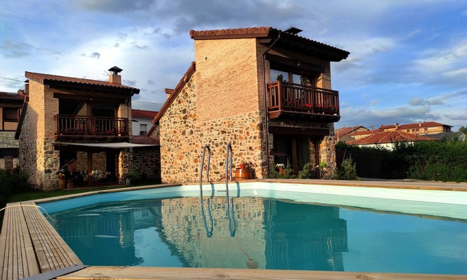 Casarejos Cottage | Romantic House, with Jacuzzi for two people in the room, wood-burning fireplace