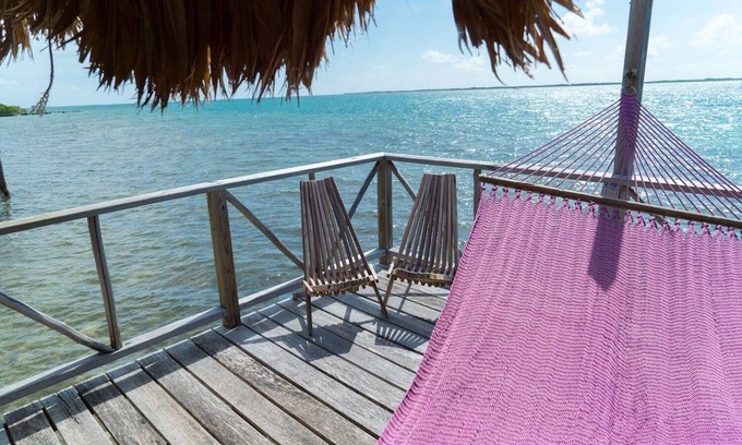 Thatch Caye Resort | Romantic Over-the-Water Bungalow w/Private Patio & Amazing Views - A/C Included