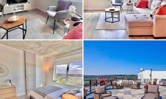 Southcenter Apartment | 🌆Rooftop* Steps to Mall & near 200++ Eat/Bar/ Free Parking | Close to Airport/