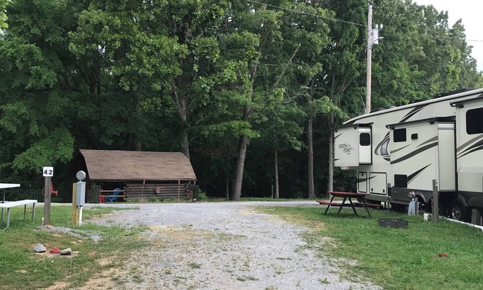 Aurora RV Rental | RV Site #42 pull through - Big Rig Friendly 65ftx28ft