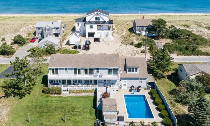 Sagamore Beach House | Sagamore Beach just across the street from this gorgeous home with private heated pool
