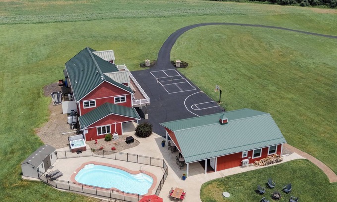 Catawissa House | Scenic mountain home overlooking the Susquehanna river with pool and hot tub