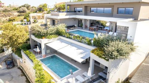Kato Galatas Villa | Seafront villas I "Free" Heated pools & 100m to Sea