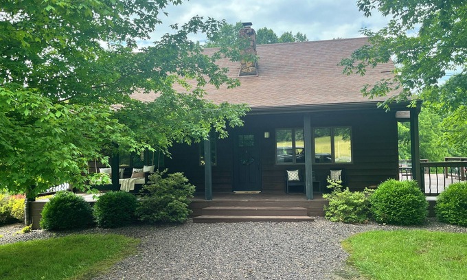 Makanda Cabin | Secluded Lodge on 75 Acres PRIME Location by wineries, Porch Swing Bed, Fire Pit