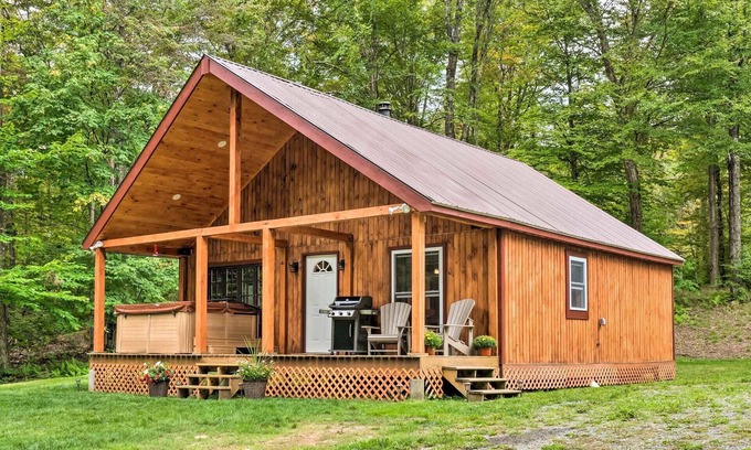 Victory Cabin | Secluded VT Cabin w/Hot Tub, Pond, Trails and WiFi by Elevated Escapes Group