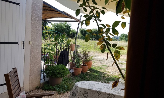 Aigueze Bed & Breakfast | Self-contained room with countryside view at Aiguèze guest house