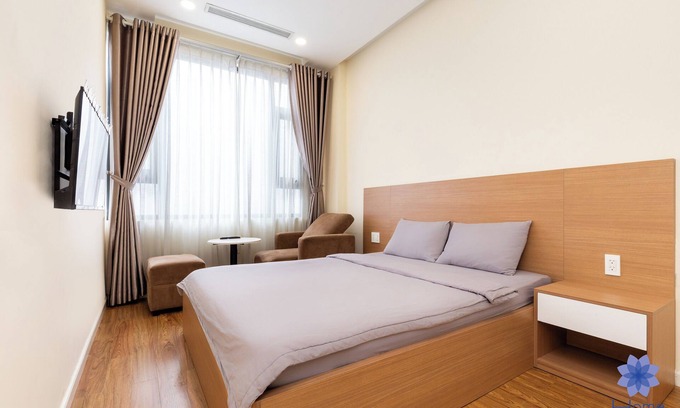 Tan Binh Apartment | Serene apartment with AC in vibrant HCM, Near TSN Airport 1.3km, Kitchen, Washer