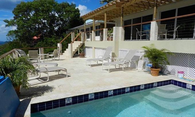 Great Cruz Bay House | Serenity Vista-Sunset Views year round -Cliff front, Pool, A/C throughout