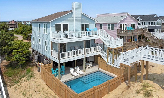South Nags Head House | Shell Cottage: Oceanfront | Private Pool | Hot Tub