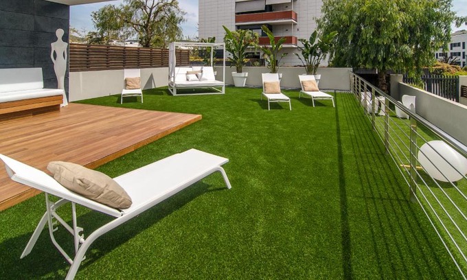 Vallpineda Apartment | Sitges Spaces Garden Paradise 3 bedroom, 3 bathroom, huge PRIVATE garden-terrace, pool- sleeps up to 8