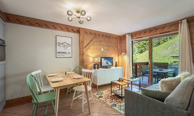 Meribel Village Apartment | Ski-in/Ski-Out Apartment with Pool, Sauna, and Hammam Access