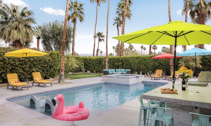 Tahquitz River Estates House | Sky Lounge - putting green, fire pit, pool/spa