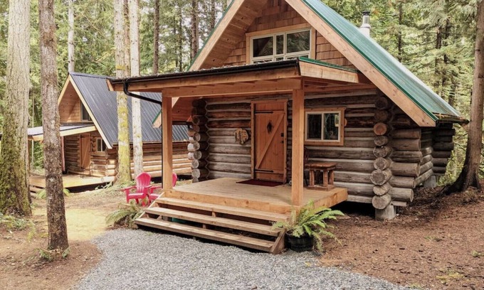 Regional District of Nanaimo Cabin | Slow-Go Log Cabin in the Woods with Cozy Woodstove