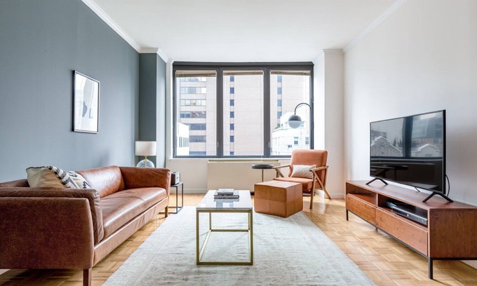 Sutton Place Apartment | Smart Sutton Place 2BR w/Gym, Pool, near Central Park, by Blueground