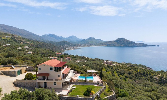 Agios Vasileios Apartment | Souda bay loggia,Great views,Pool,Plakias