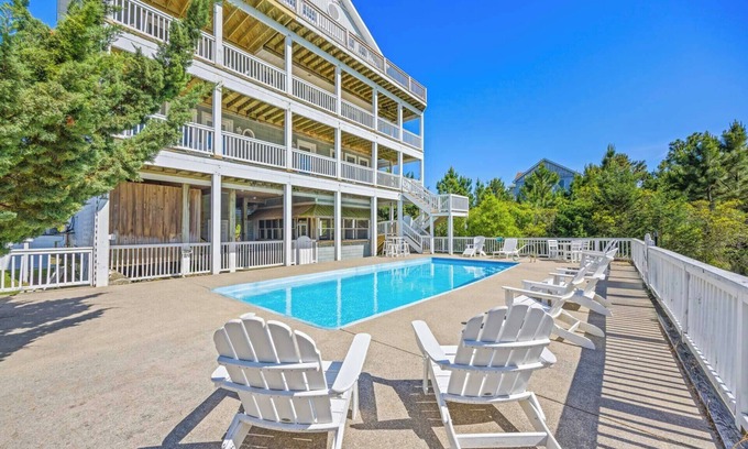 Wind Over Waves House | Soundside Dog Friendly w/Pool, Elevator, Hot Tub, Game and Theater Rooms