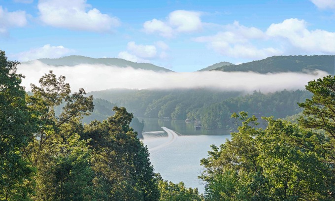 Necowa Cove Cabin | Spacious Cabin with Fire Pit, Hot Tub & Game Room!