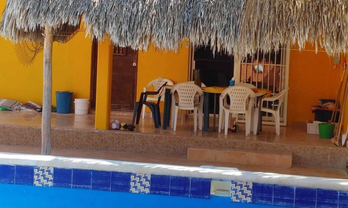 Chelem House | Spacious Gated Beach House with a pool. Less than 150 meters from the beach
