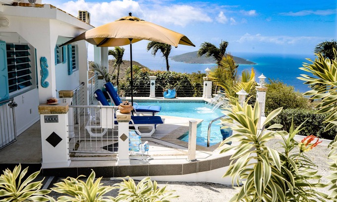 Mandal Villa | Spacious Hillside Villa w/heated pool, wrap around balcony, vast ocean views