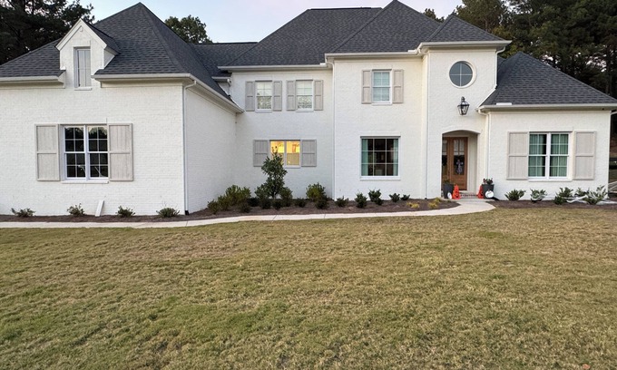 Oxford House | Spacious newly built home with a pool and outdoor kitchen.