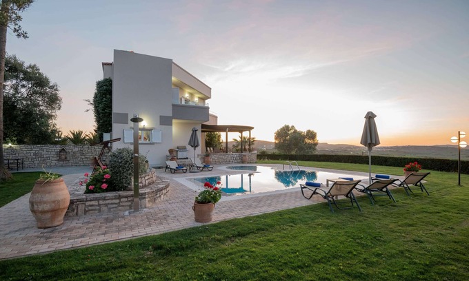 Geropotamos Villa | Spacious & quiet viIla with private pool, bbq and breathtaking view!