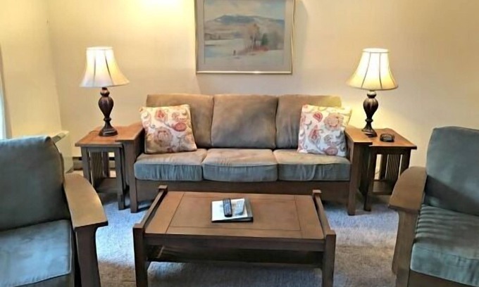 Bartlett Hotel | Spacious Two-Level Family Condominium Unit Featuring Full Kitchen, Private Balcony, Jetted Tub, and