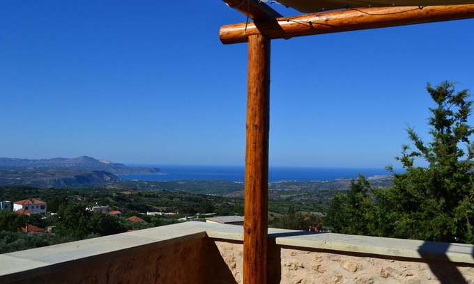 Melidoni Villa | Spectacular Stone Villa with Pool in Forest and Great Sea & Mountain Views