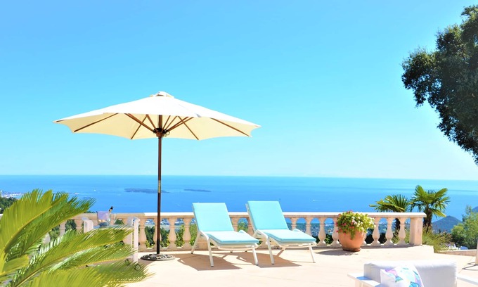 Tanneron Villa | Splendid villa stunning sea view heated private pool high above Cannes Mandelieu