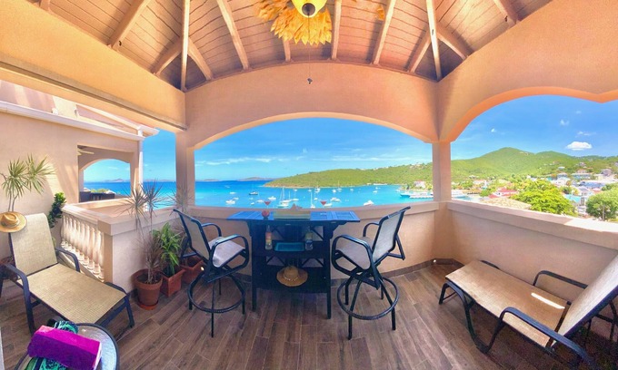 Estate Caneel Bay Condo | St. John Escape: Full Size 1 BDR End Unit: Best Views at Grande Bay Resort!