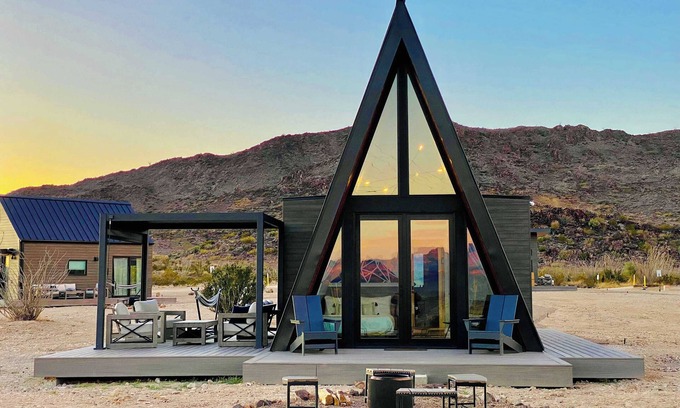 Study Butte-Terlingua Cabin | Stardust Big Bend Luxury A-Frame#10 with fab view