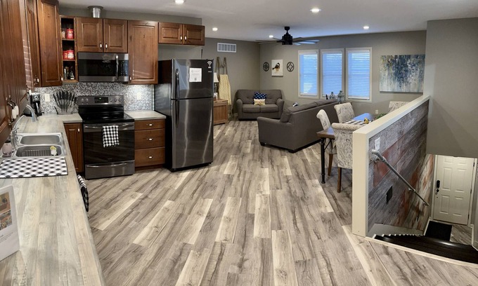 Hays Apartment | Stay in historic downtown Hays in upscale accommodations