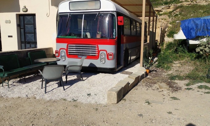 Ggantija House | Stay on a vintage 1974 Maltese bus in Xaghra