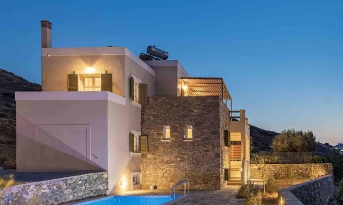 Posidonia House | Stelios-Korina Villa with Pool an Stunning View Posidonia Syros Cyclades Greece