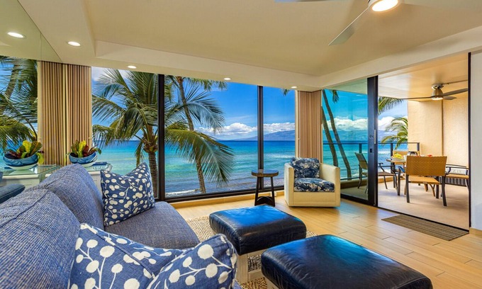 Honokowai Condo | Steps from the Sand ! Stunning Curated Interior Mahana at Kaanapali. Fully AC!