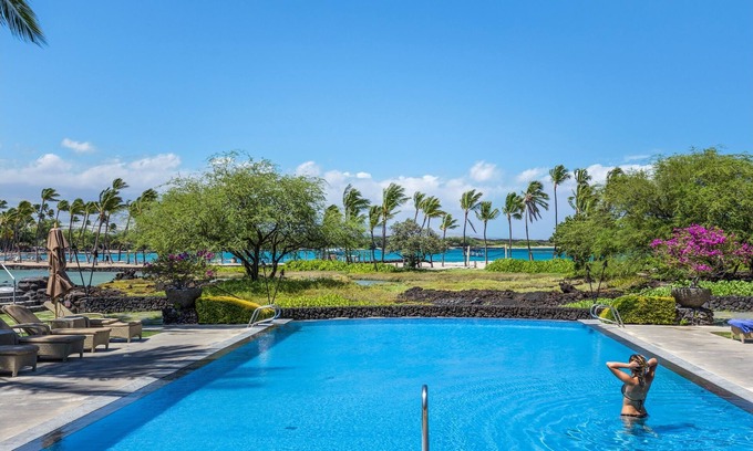 Waikoloa Condo | Steps to Beach Family Friendly in Private Setting Lots of Grass to Play On