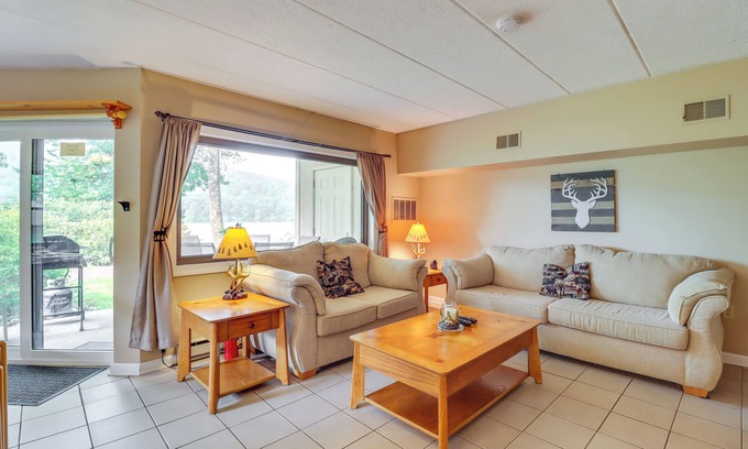 Lake Harmony Condo | Steps to Shore: Scenic Big Boulder Lake Condo!