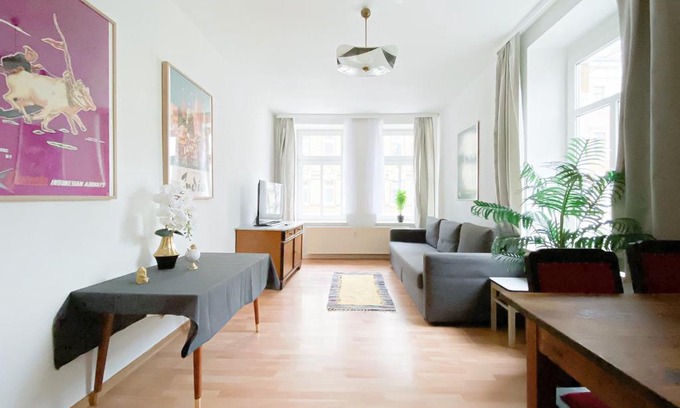 Plagwitz Apartment | Stilvolle 2 Zimmer Wohnung mit Küche, TV, Waschmaschine