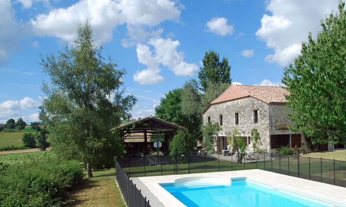 Levignac-de-Guyenne House | Stone house with a heated pool, views, big garden. Short drive to historic towns