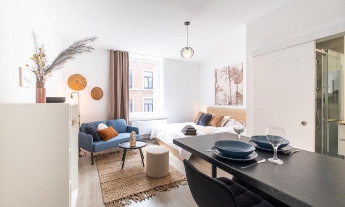 Gosselies Apartment | Studio chic proche aéroport & centre-ville