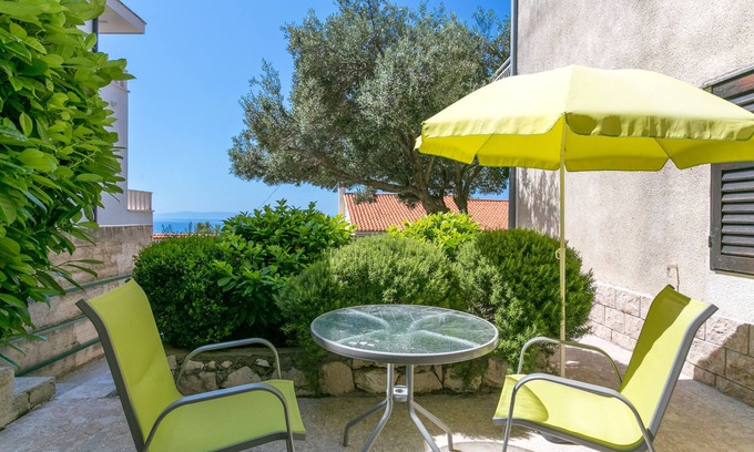 Baska Voda Apartment | Studio flat with terrace and sea view Baška Voda, Makarska (AS-300-a)