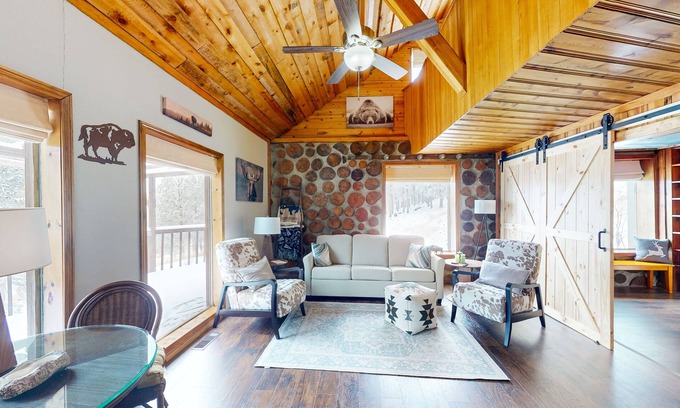 Custer Cabin | Stunning, custom-built mountain-top cabin with deck, wood stove, & streaming