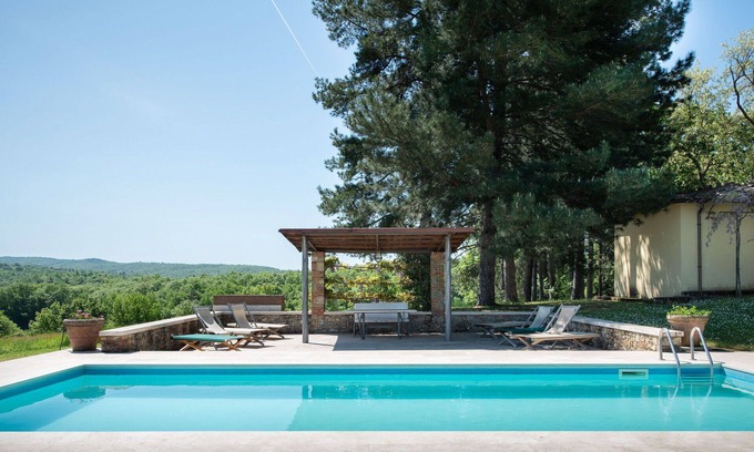 Bucine Villa | Stunning private villa for 22 guests with WIFI, A/C, private pool, TV, patio and panoramic view