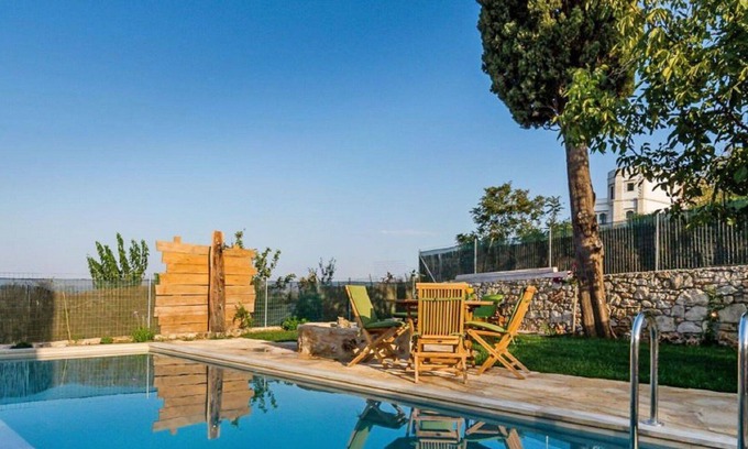 Kastellos Villa | Stunning private villa with A/C, WIFI, private pool, TV, terrace, panoramic view and parking