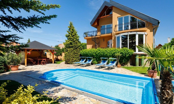 Balatonlelle House | Stunning private villa with private pool, WIFI, A/C, TV, terrace, pets allowed and parking