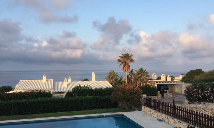 Sant Lluis Villa | Stunning Sea Views, Private Pool, sun patio, Garden, shaded porch, BBQ WiFi A/C